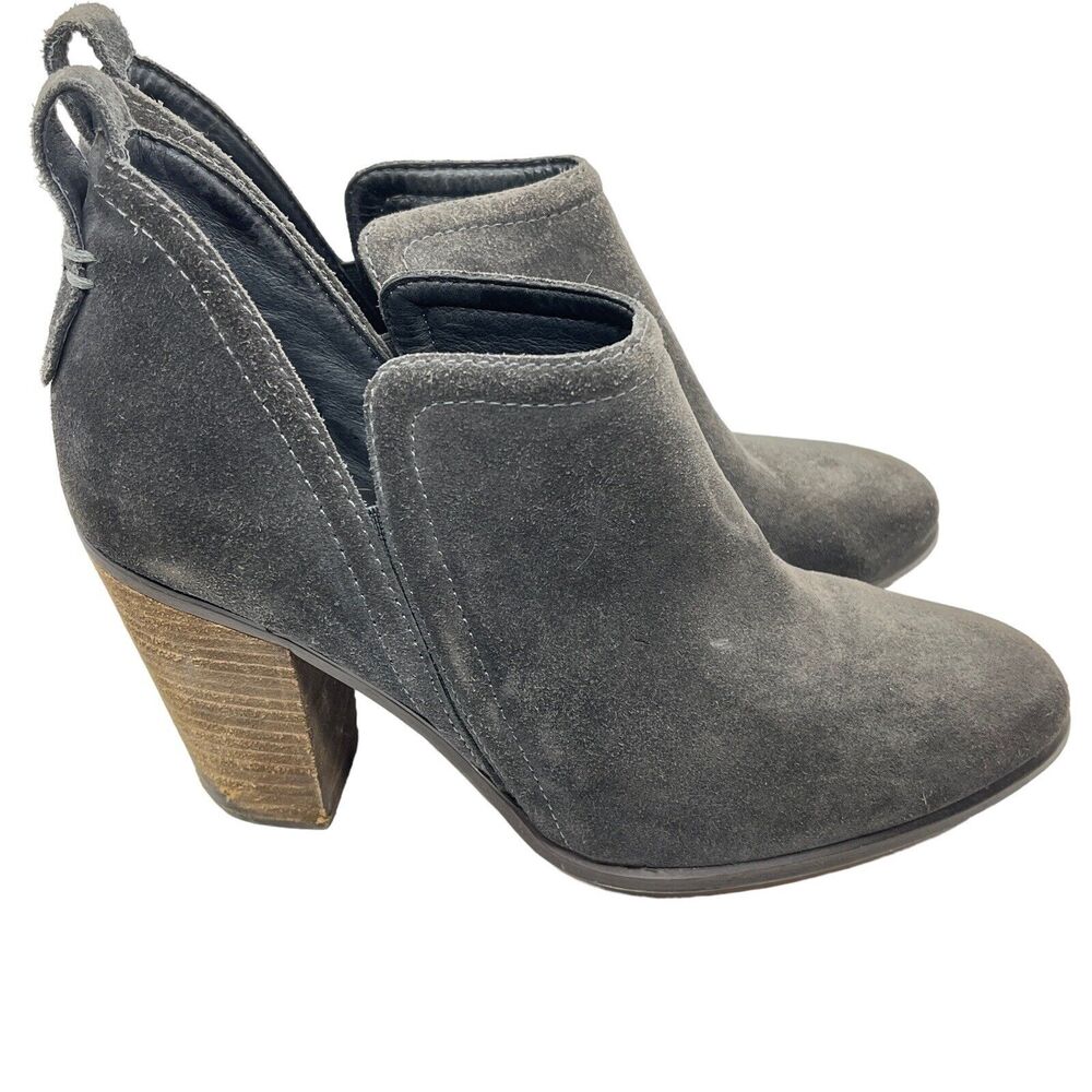 Vince Camuto Ankle Booties Francia Gray Suede US Size 9.5 EU 39.5 Heel 3.5 Inch